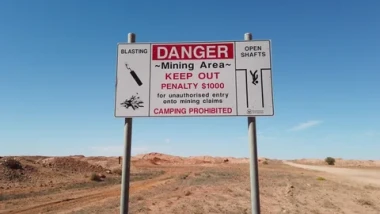 Mining warning sign