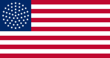 A potential design for a 51-star US flag. The stars have a circular arrangement.