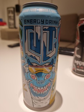 Picture of an energy drink called CULT Miami Ice