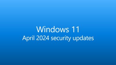 Blue banner with the text: "Windows 11 April 2024 security updates"