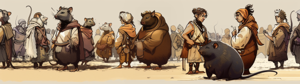 a drawn of anthropormorphic rat people and human people all wearing simple pre-industrial clothes. The humans are multicultural. The rats are many colors of fur. In the center of the image is a very round rat with dark brown fur wearing what looks like a stereotypical brown catholic friar's outfit. 


that's what it gave me for "tall white man" 

I give up. 