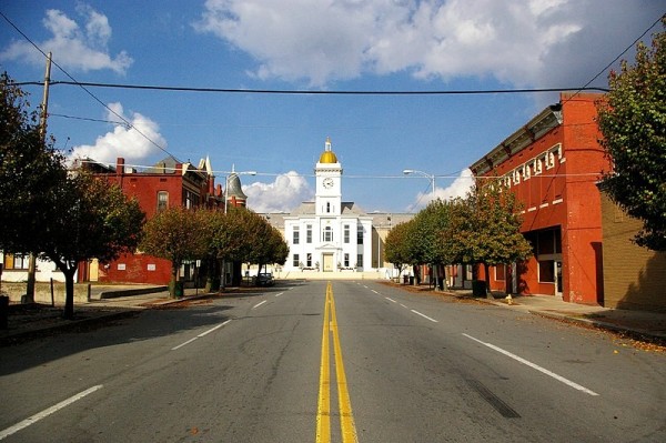 I took this picture of Main Street in Pine Bluff, Arkansas, in 2009, I believe. It’s now all over the Internet. I was there to research the story of John and Mack Rust. 