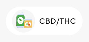 A button from the DoorDash app that says "CBD/THC"