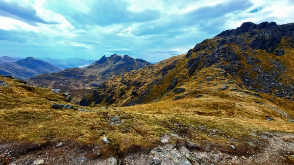 A view of the Arrochar Alps in western Scotland.