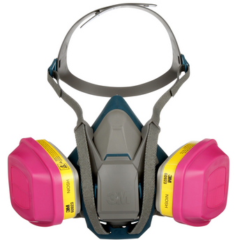 3M mask with two gas/vapor cartridges