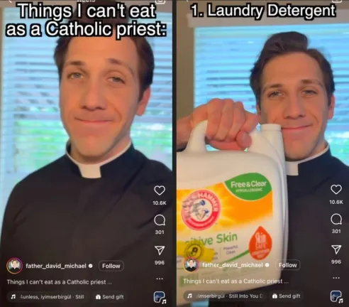 Things I can't eat as a Catholic priest:
1. Laundry Detergent