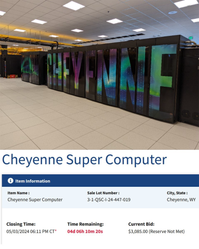 Cheyenne Super Computer picture from government site