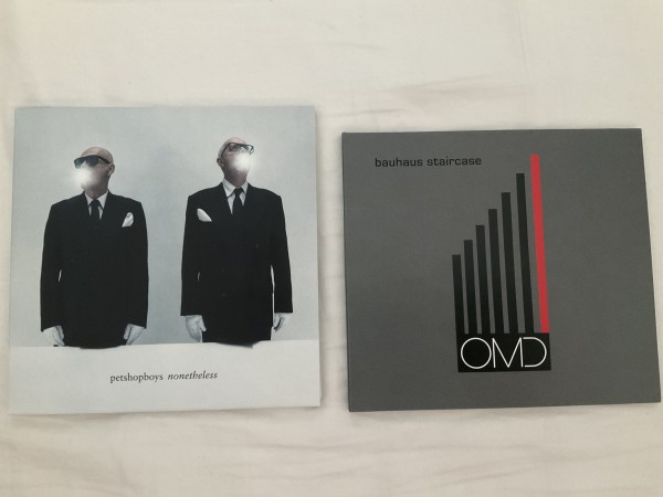 cover of „bauhaus staircase“ by OMD and of „nonetheless“ by Pet Shop Boys