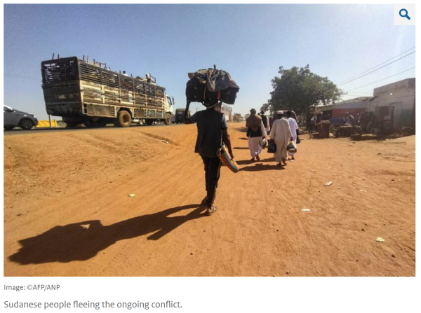 Sudanese people fleeing the ongoing conflict.