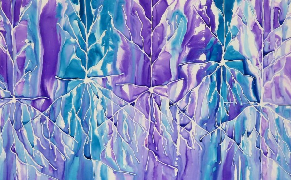 purple and blue brain cell ink painting