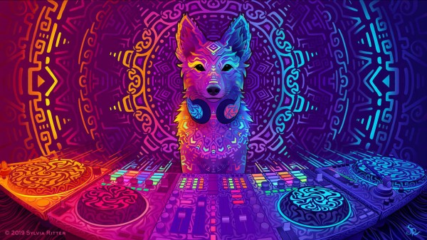 My artwork Disco Dingo. Inspired by Ubuntu release name 19.04 which is scheduled for release in April 2019. A psychedelic, colorful and trippy portrait of a Dingo behind the decks. Ready to amaze you. https://www.deviantart.com/sylviaritter/art/Disco-Dingo-786327017