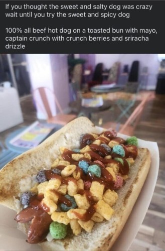 Absolute hot dog sin from a local cafe in my area