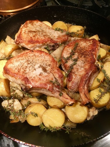 pork chops with artichoke hearts and potatoes