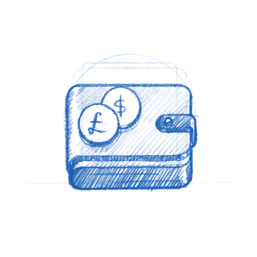 Valuta app icon sketch made in Procreate.
