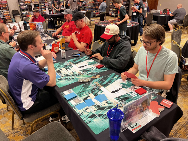 people playing Netrunner at Gaming Hoopla 2024