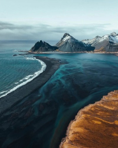 Beautiful scene of the coastline in Iceland