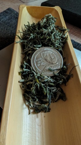 Mao Feng Green Tea Leaves.