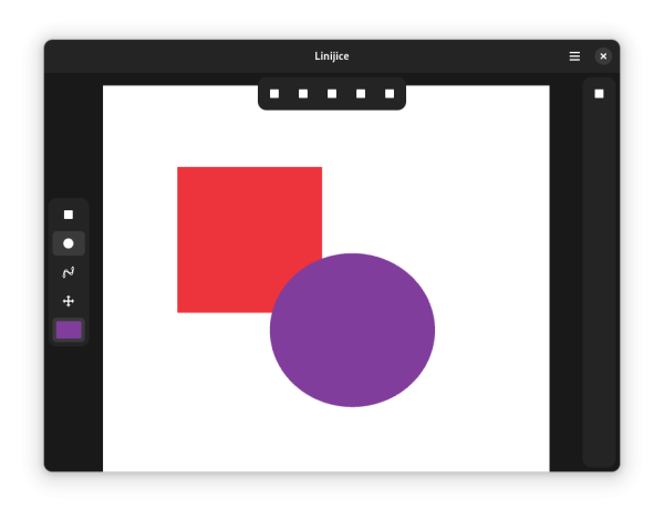 Screenshot of a WIP vector manipulation GUI app made with GTK and libadwaita