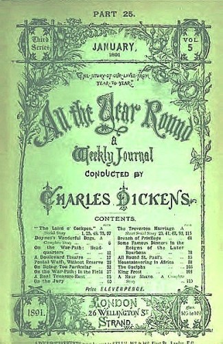 Cover of magazine 3rd series "All the Year Round" by Charles Dickens.