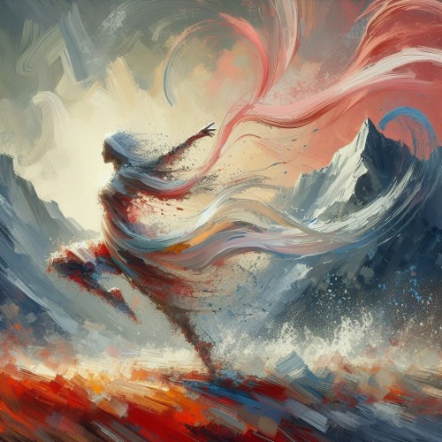 #AltText
AI Image of a woman in the impressionist style of a painting.
Colors white, blue and red.
Woman looks like dancing, jumping.
Woman held in silhouette.

Picture not mine but would let me have it