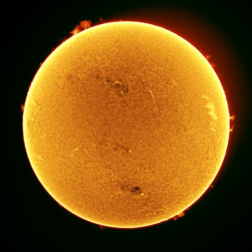 A full disk image of the surface of the sun