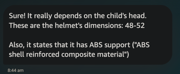 Sure! It really depends on the child's head. These are the helmet's dimensions: ‎48-52

Also, it states that it has ABS support ("ABS shell reinforced composite material")