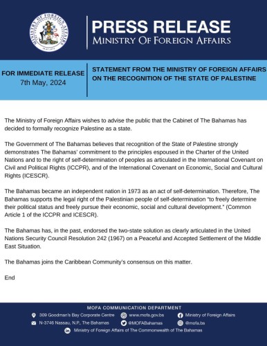 Statement from the MOFA of Bahamas.