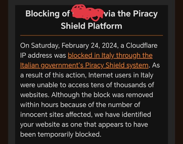 Email da cloudflare per il privacy shield
