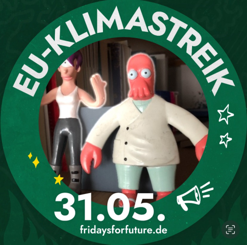Eigenes Profilbild mit Rahmen: „EU Klimastreik“ von Fridays For Future. 
