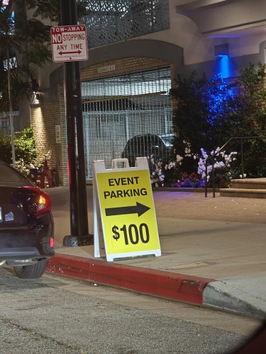Event Parking Sign. Cost- $100