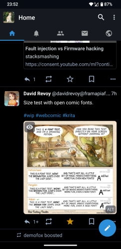 A screenshot of the post in question in the Tusky app, with a black background. The post is nicely framed and the image's text is smaller than the normal post font size.