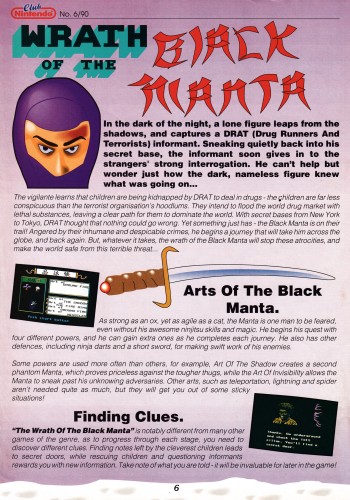 Review for Wrath of the Black Manta on NES from Club Nintendo Volume 2 Issue 6 - 1990 (UK)