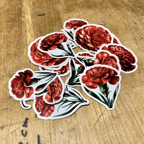 Sticker collection themed carnations