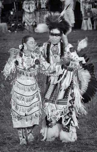 Couple in the "sweetheart dance" competition at the Stanford Powwow.