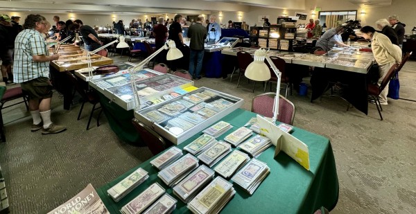 Interior of the coin show. There were 30 vendors. 