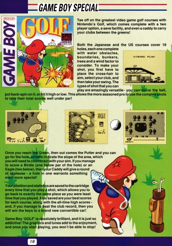 Preview for Golf, Revenge of the Gator, Kwirk and Wizards & Warriors: Fortress of Fear on Game Boy from Club Nintendo Volume 2 Issue 6 - 1990 (UK)
