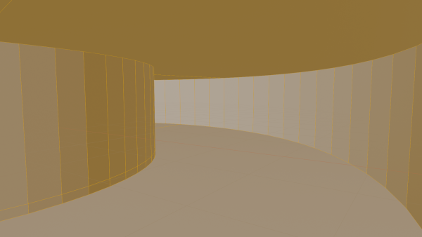 The inside of what seems to be a ring-shaped room. There's not many clues to what is going on yet!