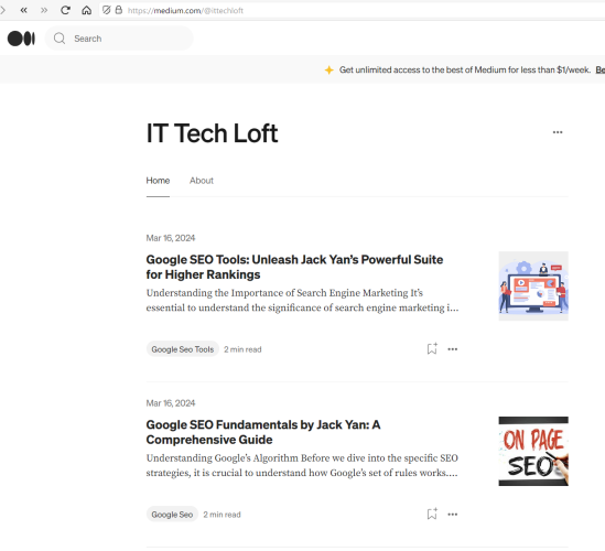 Two posts misusing and misrepresenting my name at Medium, belonging to an account called 'IT Tech Loft'. Its other posts are spam, too.