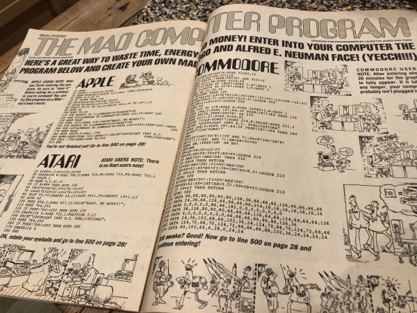 Mad Magazine BASIC listing for Apple, Atari, Commodore, followed by...