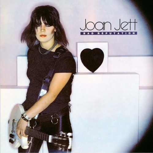 Capa do single de Bad Reputation com foto de Joan Jett, de preto, olhando para a câmera e segurando sua guitarra.