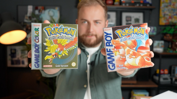 Brandon holding two Pokemon game boxes