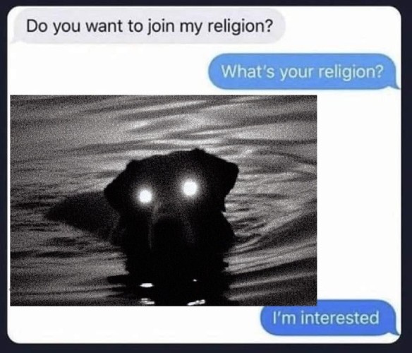 Do you want to join my religion? What's your religion? ; ’,'W - i e e ; il NN Gl Lol 