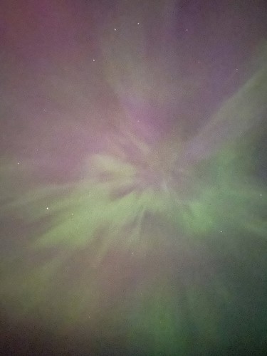 Straight-up perspective of the aurora