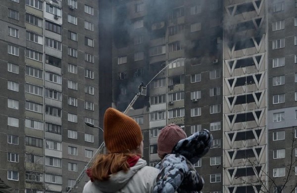 A Kyiv mother and son survived a Russian missile strike on their apartment building.