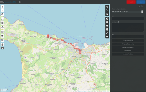 🕶️ A view of its IU (on a dark theme) with a partial map of Normandy (France) on the main section, with a signposted itinerary and buttons on either side of the map to set the parameters for what the user wants to appear on it, and more general parameters on the right.

📚️ uMap is a libre, multi-platform tool to customize maps with OpenStreetMap layers in a minute and integrate them into a site. The user selects the type of map desired and enters points of interest (markers, lines, polygons, links, images, ...), chooses the license of his data, save his map online (prior registration required), then shares his dynamic online map on the site of his choice. The editor allows many customizations (colors, icons, minimap, ...). Excellent and libre!