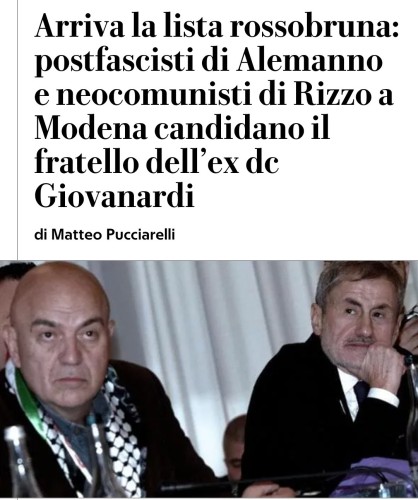 la "lista Bombacci" di Rizzo e Alemanno candida a Modena il fratello di Giovanardi