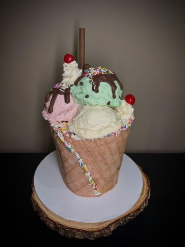 An “ice cream” themed cake I made