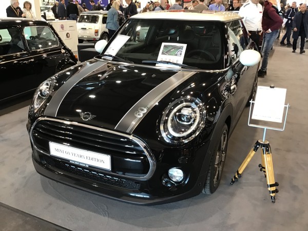 Black and silver Mini 60 Years Edition, front quarter view