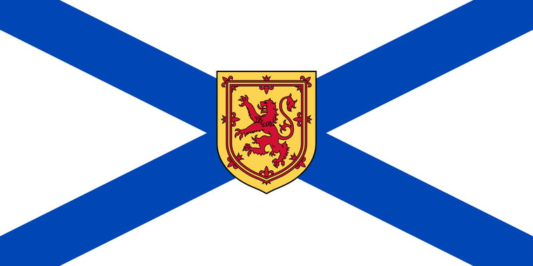 The flag of Nova Scotia.