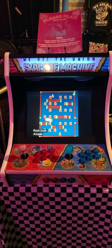 The Skacade machine, a traveling arcade machine brought on tour by We Are The Union